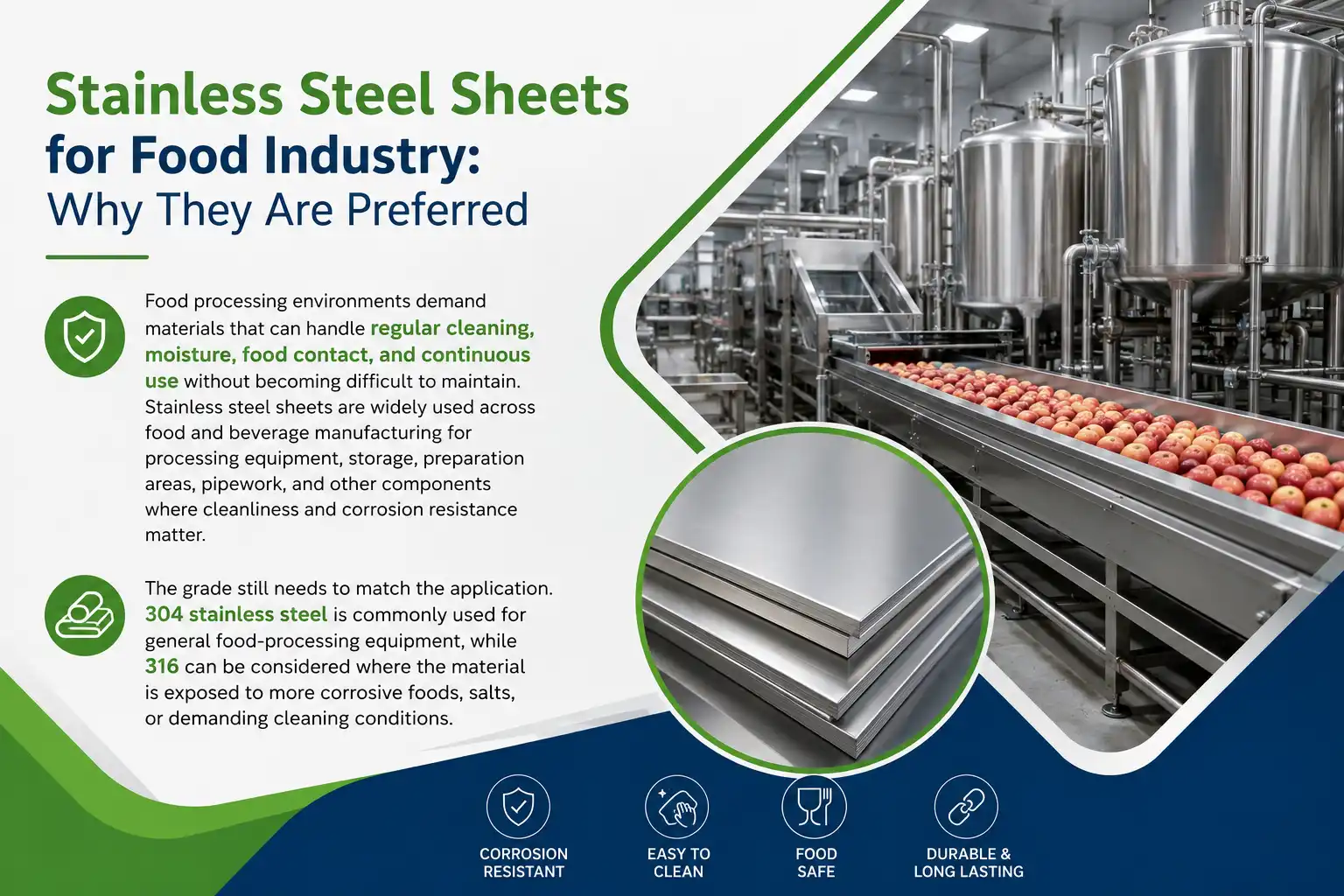 Stainless Steel Sheets for Food Industry